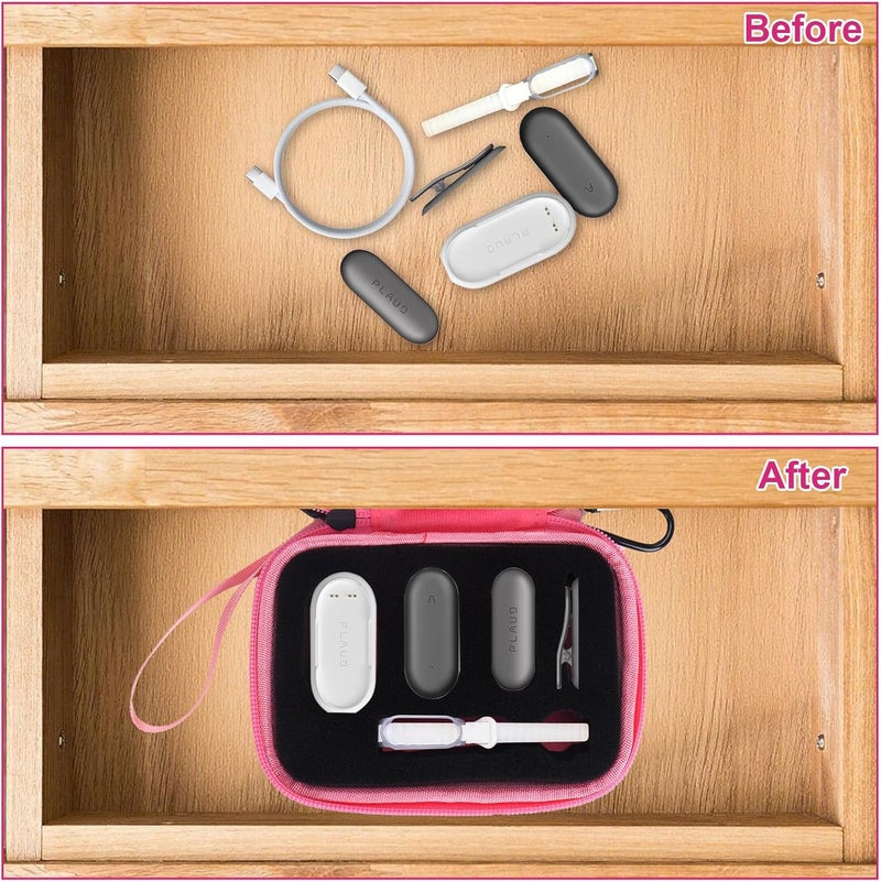 YouKnow Hard Case Compatible with PLAUD NotePin AI Voice Recorder - with Custom Foam Insert Holds Recorder, Magnetic Pin, Clip, Dock, Wristband & Cable (Case Only) (Pink) - Image 5